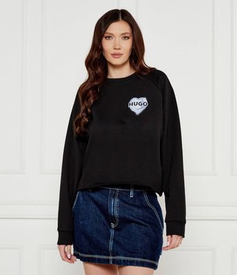 Bluza damska casual HUGO ze sklepu: Gomez Fashion Store w kategorii: Bluzy damskie - zdjęcie 874714-BD9-10338_BU251W000086001