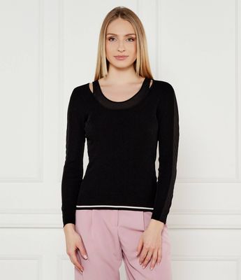 Sweter damski na zimę Liu Jo Sport ze sklepu: Gomez Fashion Store w kategorii: Swetry damskie - zdjęcie 874714-BD9-10338_LS251W000013945