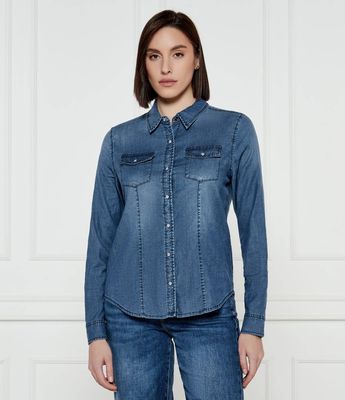 Koszula damska na jesień Guess ze sklepu: Gomez Fashion Store w kategorii: Koszule damskie - zdjęcie 874714-BD9-10338_GJ251W000073R30