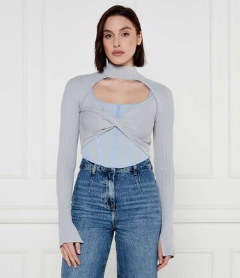 Patrizia Pepe - Bluzka damska jesienna ze sklepu: Gomez Fashion Store w kategorii: Bluzki damskie - zdjęcie 874714-BD9-10338_PK251W000064544