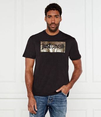 T-shirt męski w stylu młodzieżowym Just Cavalli ze sklepu: Gomez Fashion Store w kategorii: T-shirty męskie - zdjęcie 874714-BD9-10338_CA252M000053899