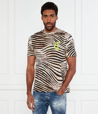 T-shirt męski w stylu młodzieżowym Just Cavalli ze sklepu: Gomez Fashion Store w kategorii: T-shirty męskie - zdjęcie 874714-BD9-10338_CA252M000056976