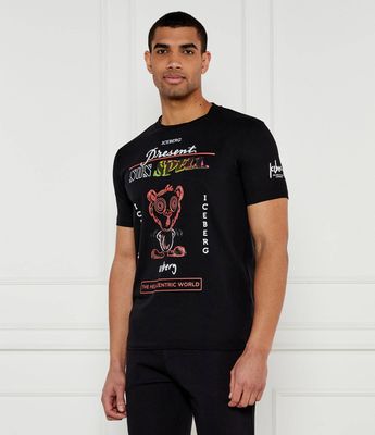 T-shirt męski na wiosnę Iceberg ze sklepu: Gomez Fashion Store w kategorii: T-shirty męskie - zdjęcie 874714-BD9-10338_II252M000012900