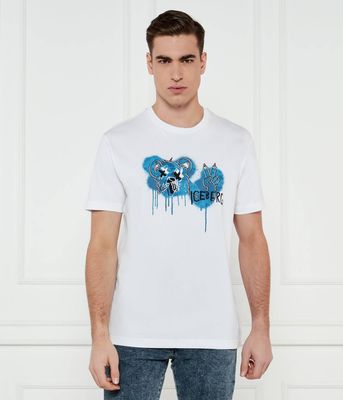 T-shirt męski na wiosnę Iceberg ze sklepu: Gomez Fashion Store w kategorii: T-shirty męskie - zdjęcie 874714-BD9-10338_II252M000024101