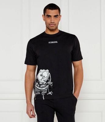 T-shirt męski w stylu młodzieżowym na wiosnę Iceberg ze sklepu: Gomez Fashion Store w kategorii: T-shirty męskie - zdjęcie 874714-BD9-10338_II252M000028900