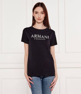 Bluzka damska na wiosnę w stylu młodzieżowym Armani Exchange ze sklepu: Gomez Fashion Store w kategorii: Bluzki damskie - zdjęcie 874714-BD9-10338_AX252W000081H50