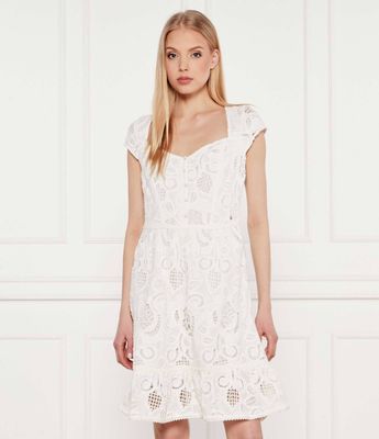 Sukienka trapezowa prosta Guess ze sklepu: Gomez Fashion Store w kategorii: Sukienki - zdjęcie 874714-BD9-10338_GJ252W000050F11
