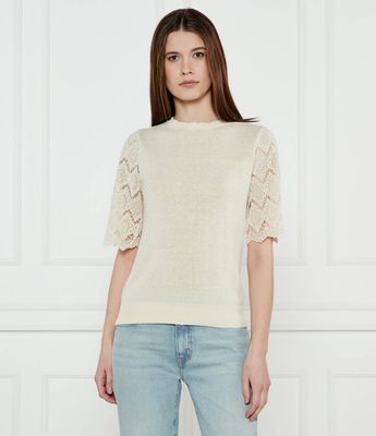 Sweter damski na wiosnę Twinset ze sklepu: Gomez Fashion Store w kategorii: Swetry damskie - zdjęcie 874714-BD9-10338_TS251W000080B21