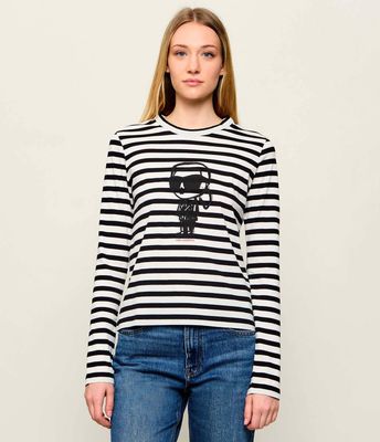 Karl Lagerfeld - Bluzka damska wiosenna casual ze sklepu: Gomez Fashion Store w kategorii: Bluzki damskie - zdjęcie 874714-BD9-10338_KL251W000161C77