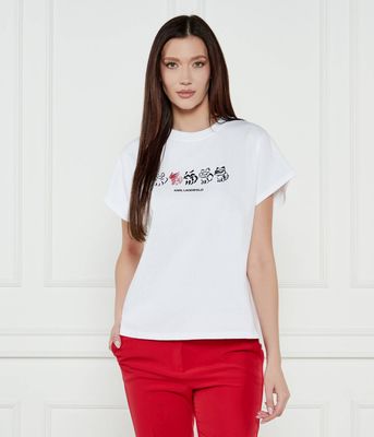 Bluzka damska w stylu młodzieżowym na wiosnę Karl Lagerfeld ze sklepu: Gomez Fashion Store w kategorii: Bluzki damskie - zdjęcie 874714-BD9-10338_KL251W000162100