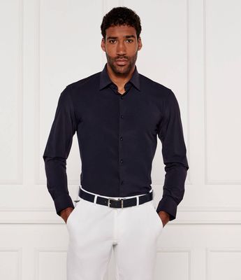 BOSS BLACK - Koszula męska z klasycznym kołnierzykiem wiosenna ze sklepu: Gomez Fashion Store w kategorii: Koszule męskie - zdjęcie 874714-BD9-10338_BB252M000129404