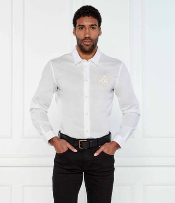 Koszula męska elegancka na wiosnę Versace Jeans Couture ze sklepu: Gomez Fashion Store w kategorii: Koszule męskie - zdjęcie 874714-BD9-10338_VR252M000015A10