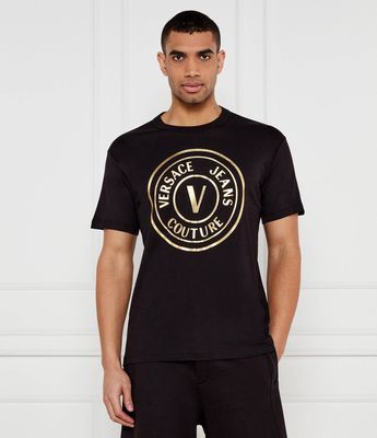 Versace Jeans Couture - T-shirt męski na wiosnę młodzieżowy ze sklepu: Gomez Fashion Store w kategorii: T-shirty męskie - zdjęcie 874714-BD9-10338_VR252M000031A06