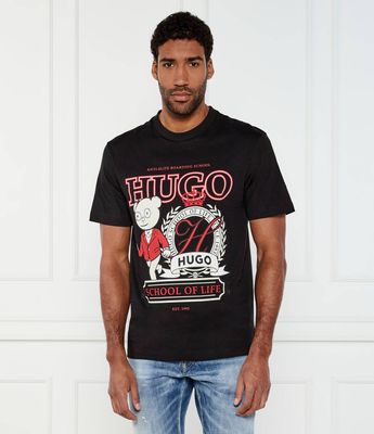 T-shirt męski na wiosnę w stylu młodzieżowym HUGO ze sklepu: Gomez Fashion Store w kategorii: T-shirty męskie - zdjęcie 874714-BD9-10338_BU252M000184001