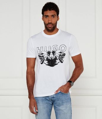 T-shirt męski w stylu młodzieżowym HUGO ze sklepu: Gomez Fashion Store w kategorii: T-shirty męskie - zdjęcie 874714-BD9-10338_BU252M000185100