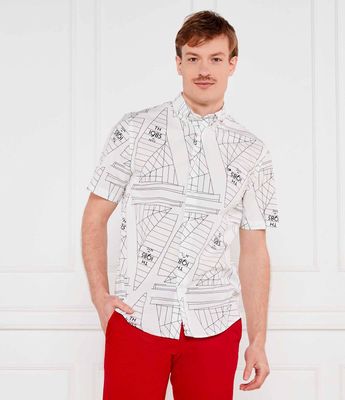 Koszula męska z klasycznym kołnierzykiem młodzieżowa Tommy Hilfiger ze sklepu: Gomez Fashion Store w kategorii: Koszule męskie - zdjęcie 874714-BD9-10338_TH252M000239E90