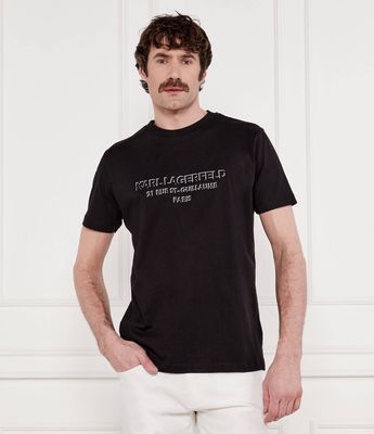 T-shirt męski w stylu młodzieżowym Karl Lagerfeld ze sklepu: Gomez Fashion Store w kategorii: T-shirty męskie - zdjęcie 874714-BD9-10338_KL252M000070990