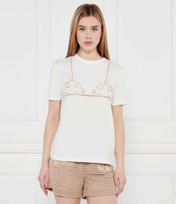Bluzka damska na wiosnę Twinset ze sklepu: Gomez Fashion Store w kategorii: Bluzki damskie - zdjęcie 874714-BD9-10338_TS252W000056299