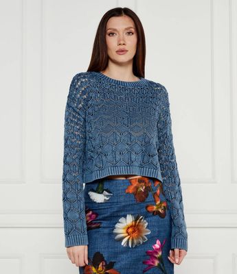 Sweter damski casual Desigual ze sklepu: Gomez Fashion Store w kategorii: Swetry damskie - zdjęcie 874714-BD9-10338_DU252W000063264