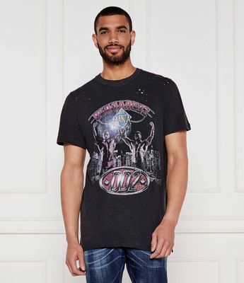 T-shirt męski na wiosnę młodzieżowy Dsquared2 ze sklepu: Gomez Fashion Store w kategorii: T-shirty męskie - zdjęcie 874714-BD9-10338_DQ252M000055814