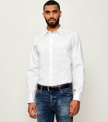 Koszula męska z klasycznym kołnierzykiem BOSS ORANGE ze sklepu: Gomez Fashion Store w kategorii: Koszule męskie - zdjęcie 874714-BD9-10338_BO254M000010100