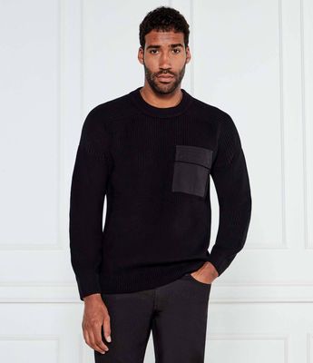 Sweter męski zimowy BOSS ORANGE ze sklepu: Gomez Fashion Store w kategorii: Swetry męskie - zdjęcie 874714-BD9-10338_BO254M000060001