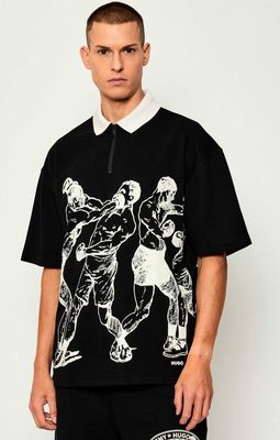 T-shirt męski w stylu młodzieżowym HUGO ze sklepu: Gomez Fashion Store w kategorii: T-shirty męskie - zdjęcie 874714-BD9-10338_BU254M000048001