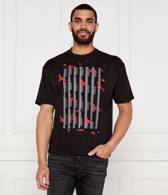 T-shirt męski na wiosnę młodzieżowy HUGO ze sklepu: Gomez Fashion Store w kategorii: T-shirty męskie - zdjęcie 874714-BD9-10338_BU254M000051001