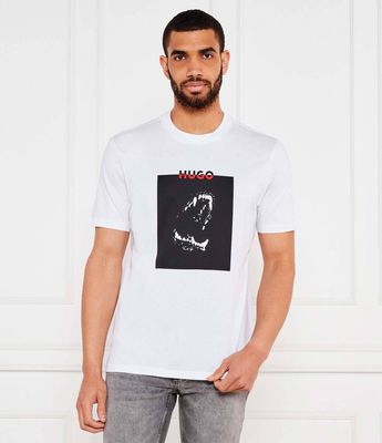T-shirt męski w stylu młodzieżowym HUGO ze sklepu: Gomez Fashion Store w kategorii: T-shirty męskie - zdjęcie 874714-BD9-10338_BU254M000054100