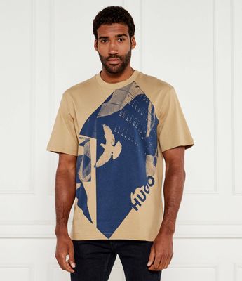 T-shirt męski na wiosnę HUGO ze sklepu: Gomez Fashion Store w kategorii: T-shirty męskie - zdjęcie 874714-BD9-10338_BU254M000069269