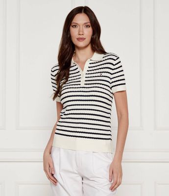 Tommy Hilfiger - Sweter damski na zimę casual ze sklepu: Gomez Fashion Store w kategorii: Swetry damskie - zdjęcie 874714-BD9-10338_TH254W000008G92