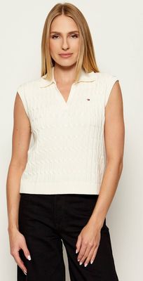 Tommy Hilfiger - Sweter damski casualowy ze sklepu: Gomez Fashion Store w kategorii: Swetry damskie - zdjęcie 874714-BD9-10338_TH254W000009Z21