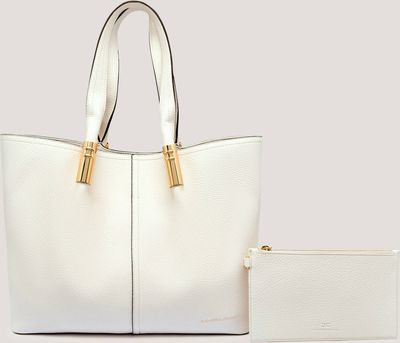 Shopper bag bez wzorów Elisabetta Franchi ze sklepu: Gomez Fashion Store w kategorii: Torby Shopper bag - zdjęcie 874714-BD9-10338_EF254W000010A47