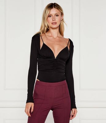 Bluzka damska jesienna Elisabetta Franchi ze sklepu: Gomez Fashion Store w kategorii: Bluzki damskie - zdjęcie 874714-BD9-10338_EF254W000057110