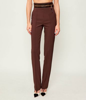Spodnie damskie jesienne Elisabetta Franchi ze sklepu: Gomez Fashion Store w kategorii: Spodnie damskie - zdjęcie 874714-BD9-10338_EF254W000153A45