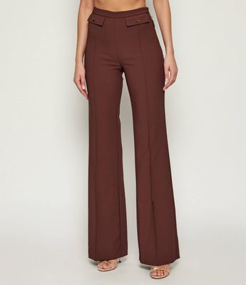 Spodnie damskie w stylu retro Elisabetta Franchi ze sklepu: Gomez Fashion Store w kategorii: Spodnie damskie - zdjęcie 874714-BD9-10338_EF254W000156A45