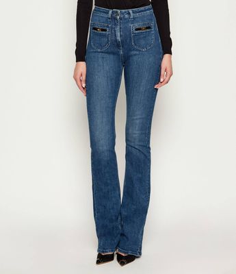 Jeansy damskie w miejskim stylu Elisabetta Franchi ze sklepu: Gomez Fashion Store w kategorii: Jeansy damskie - zdjęcie 874714-BD9-10338_EF254W000175590