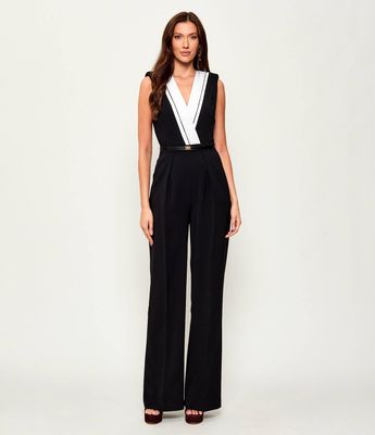 Kombinezon damski elegancki Elisabetta Franchi ze sklepu: Gomez Fashion Store w kategorii: Kombinezony damskie - zdjęcie 874714-BD9-10338_EF254W000188222
