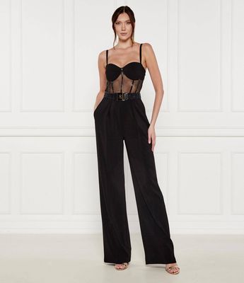 Kombinezon damski elegancki Elisabetta Franchi ze sklepu: Gomez Fashion Store w kategorii: Kombinezony damskie - zdjęcie 874714-BD9-10338_EF254W000191110
