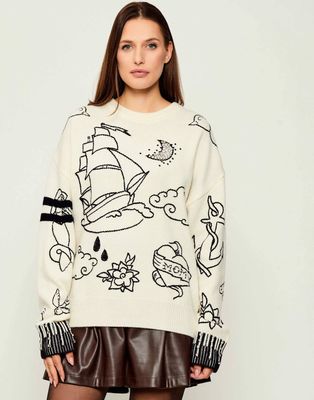 Sweter damski Pinko ze sklepu: Gomez Fashion Store w kategorii: Swetry damskie - zdjęcie 874714-BD9-10338_PI254W000114064