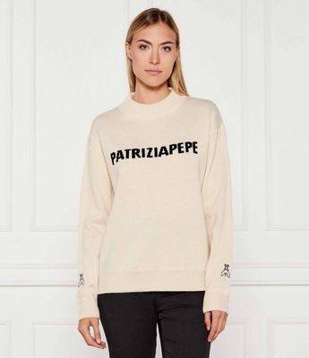 Sweter damski casualowy na zimę Patrizia Pepe ze sklepu: Gomez Fashion Store w kategorii: Swetry damskie - zdjęcie 874714-BD9-10338_PK254W000074629