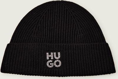 HUGO - Czapka zimowa damska ze sklepu: Gomez Fashion Store w kategorii: Czapki zimowe damskie - zdjęcie 874714-BD9-10338_BU255W000019001