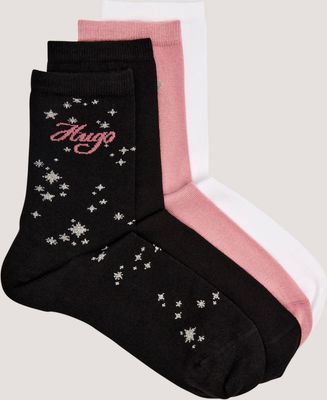 Skarpetki damskie w abstrakcyjnym wzorze Hugo Bodywear ze sklepu: Gomez Fashion Store w kategorii: Skarpetki damskie - zdjęcie 874714-BD9-10338_BZ255W000021960