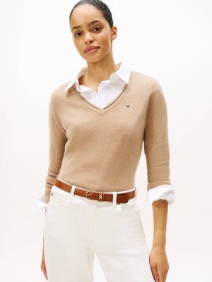 Sweter damski casualowy Tommy Hilfiger ze sklepu: Gomez Fashion Store w kategorii: Swetry damskie - zdjęcie 874714-BD9-10338_TH255W000203Z75
