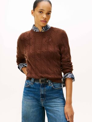Sweter damski zimowy casualowy Tommy Hilfiger ze sklepu: Gomez Fashion Store w kategorii: Swetry damskie - zdjęcie 874714-BD9-10338_TH255W000204O15