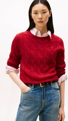 Sweter damski na zimę Tommy Hilfiger ze sklepu: Gomez Fashion Store w kategorii: Swetry damskie - zdjęcie 874714-BD9-10338_TH255W000204H44