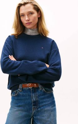 Sweter damski na zimę Tommy Hilfiger ze sklepu: Gomez Fashion Store w kategorii: Swetry damskie - zdjęcie 874714-BD9-10338_TH255W000210F71