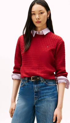 Sweter damski na zimę Tommy Hilfiger ze sklepu: Gomez Fashion Store w kategorii: Swetry damskie - zdjęcie 874714-BD9-10338_TH255W000232H44
