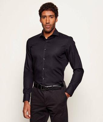 Koszula męska z klasycznym kołnierzykiem BOSS BLACK ze sklepu: Gomez Fashion Store w kategorii: Koszule męskie - zdjęcie 874714-BD9-10338_BB255M000210001
