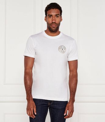 T-shirt męski casual Versace Jeans Couture ze sklepu: Gomez Fashion Store w kategorii: T-shirty męskie - zdjęcie 874714-BD9-10338_VR255M000037A10